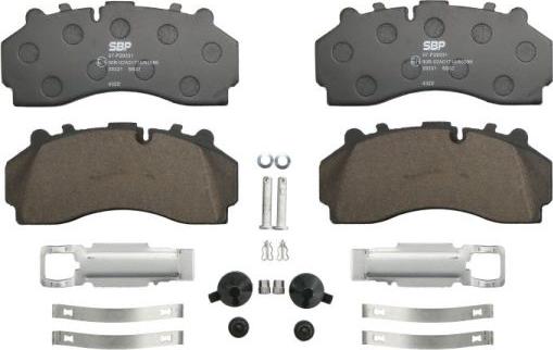 SBP 07-P29331 - Kit de plaquettes de frein, frein à disque parts5.com