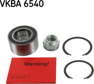 SKF VKBA 6540 - Wheel hub, bearing Kit parts5.com