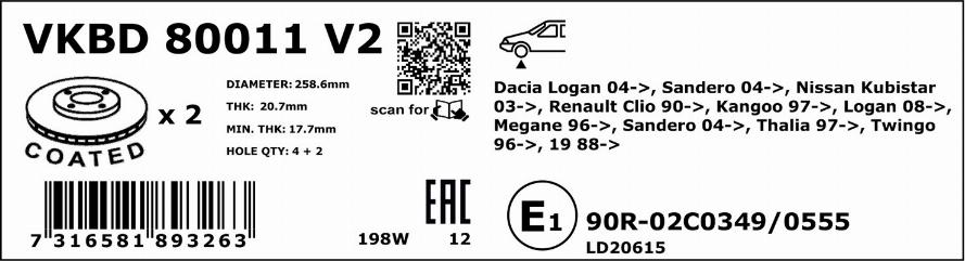 SKF VKBD 80011 V2 - Féktárcsa parts5.com