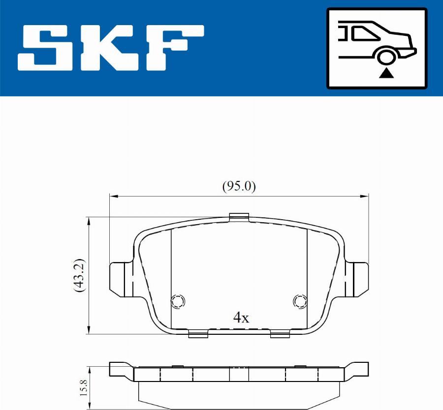 SKF VKBP 90498 - Fékbetétkészlet, tárcsafék parts5.com