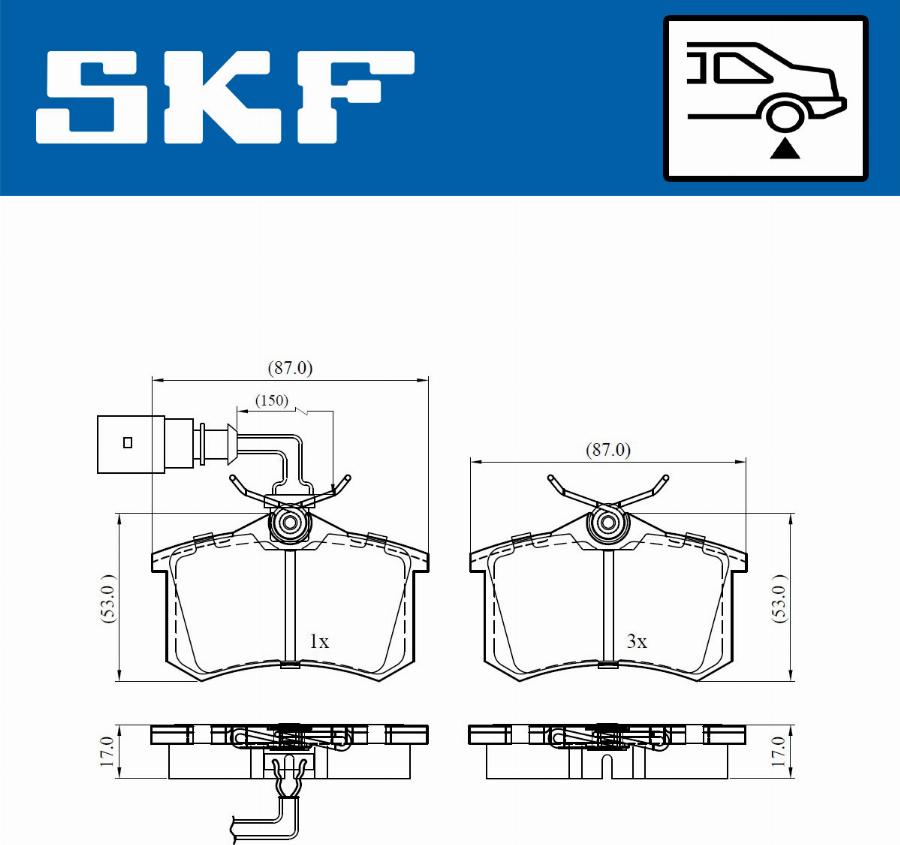 SKF VKBP 90452 E - Komplet zavornih oblog, ploscne (kolutne) zavore parts5.com