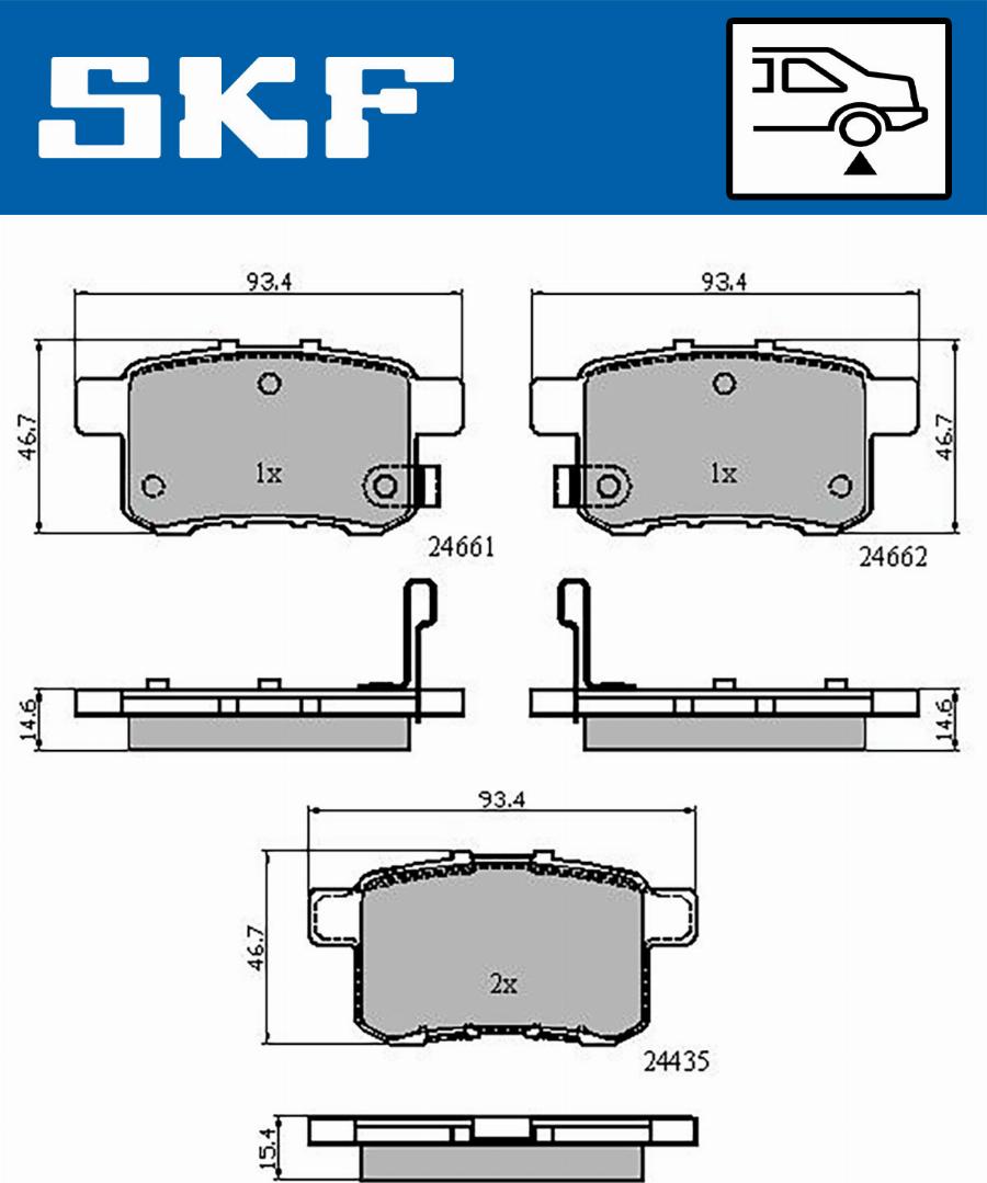 SKF VKBP 90613 A - Komplet kočnih obloga, disk kočnica parts5.com