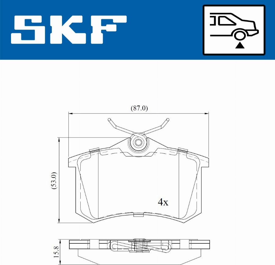 SKF VKBP 90047 - Fékbetétkészlet, tárcsafék parts5.com