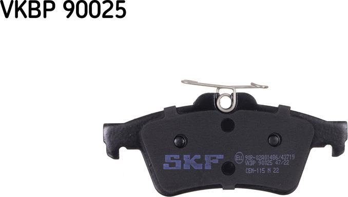 SKF VKBP 90025 - Тормозные колодки, дисковые, комплект parts5.com