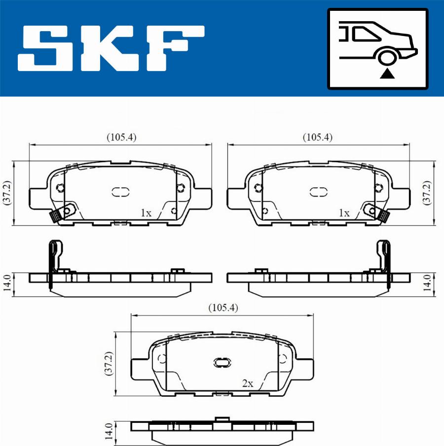 SKF VKBP 90107 A - Bremsbelagsatz, Scheibenbremse parts5.com