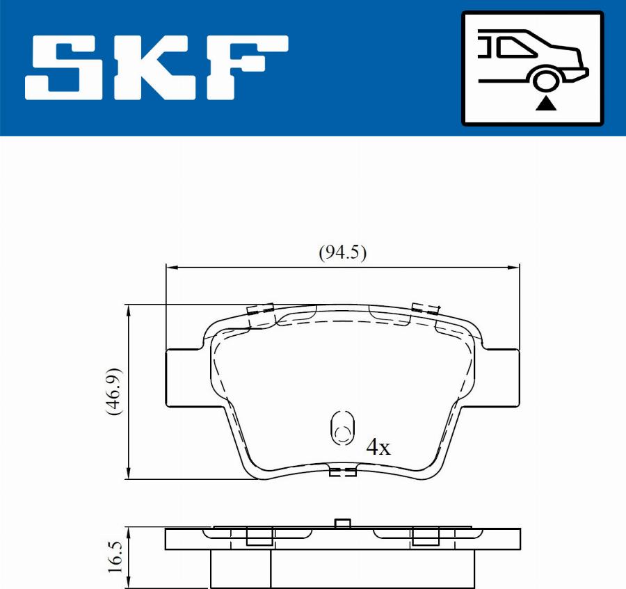 SKF VKBP 90172 - Fren balata seti, diskli fren parts5.com