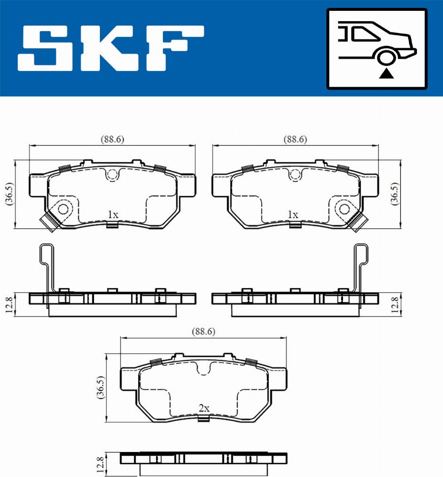 SKF VKBP 90381 A - Комплект спирачно феродо, дискови спирачки parts5.com