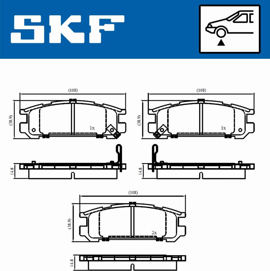 SKF VKBP 80457 - Komplet kočnih obloga, disk kočnica parts5.com