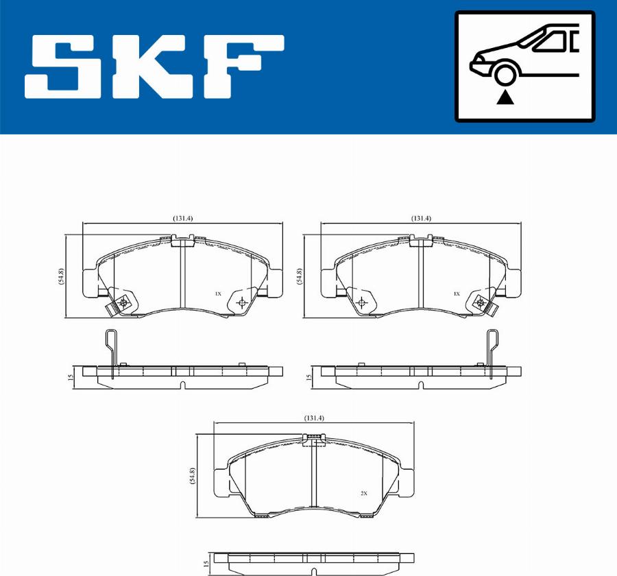 SKF VKBP 80521 A - Fékbetétkészlet, tárcsafék parts5.com