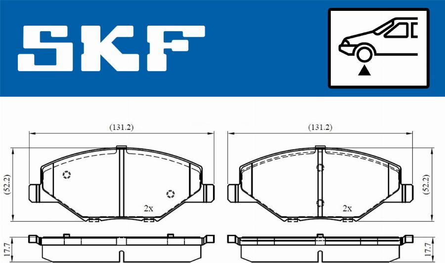 SKF VKBP 80628 - Σετ τακάκια, δισκόφρενα parts5.com