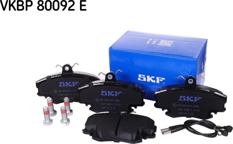 SKF VKBP 80092 E - Σετ τακάκια, δισκόφρενα parts5.com