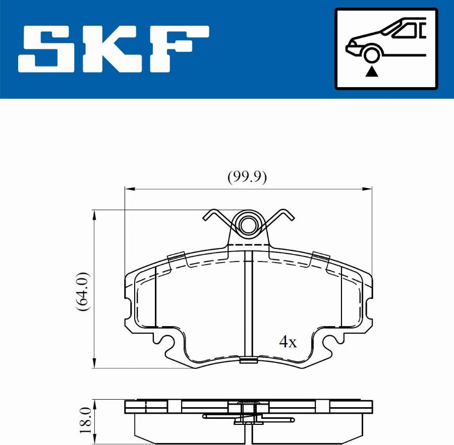 SKF VKBP 80050 - Komplet zavornih oblog, ploscne (kolutne) zavore parts5.com