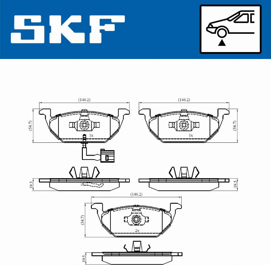 SKF VKBP 80004 E - Sada brzdových platničiek kotúčovej brzdy parts5.com