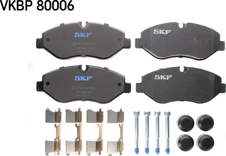 SKF VKBP 80006 - Brake Pad Set, disc brake parts5.com