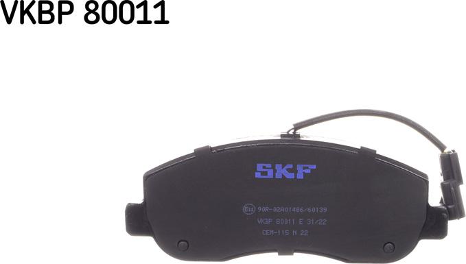 SKF VKBP 80011 E - Juego de pastillas de freno parts5.com