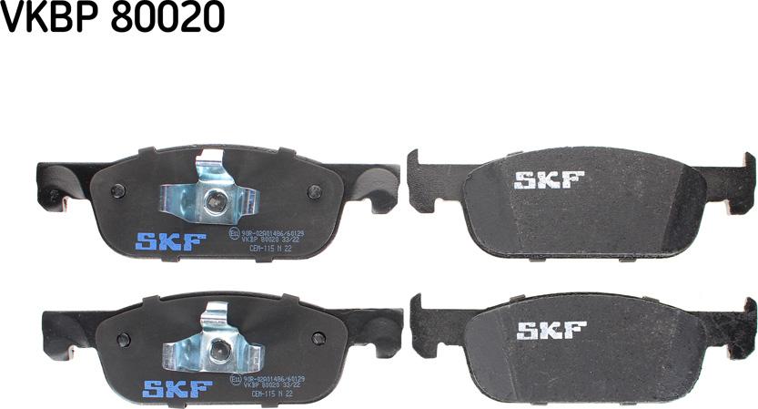 SKF VKBP 80020 - Fren balata seti, diskli fren parts5.com