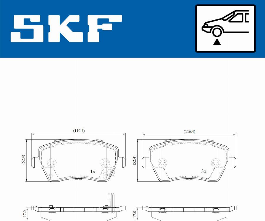 SKF VKBP 80128 A - Brake Pad Set, disc brake parts5.com