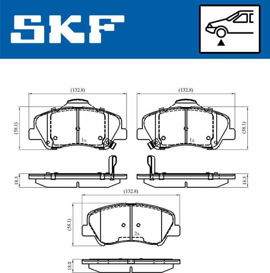 SKF VKBP 80268 A - Zestaw klocków hamulcowych, hamulce tarczowe parts5.com