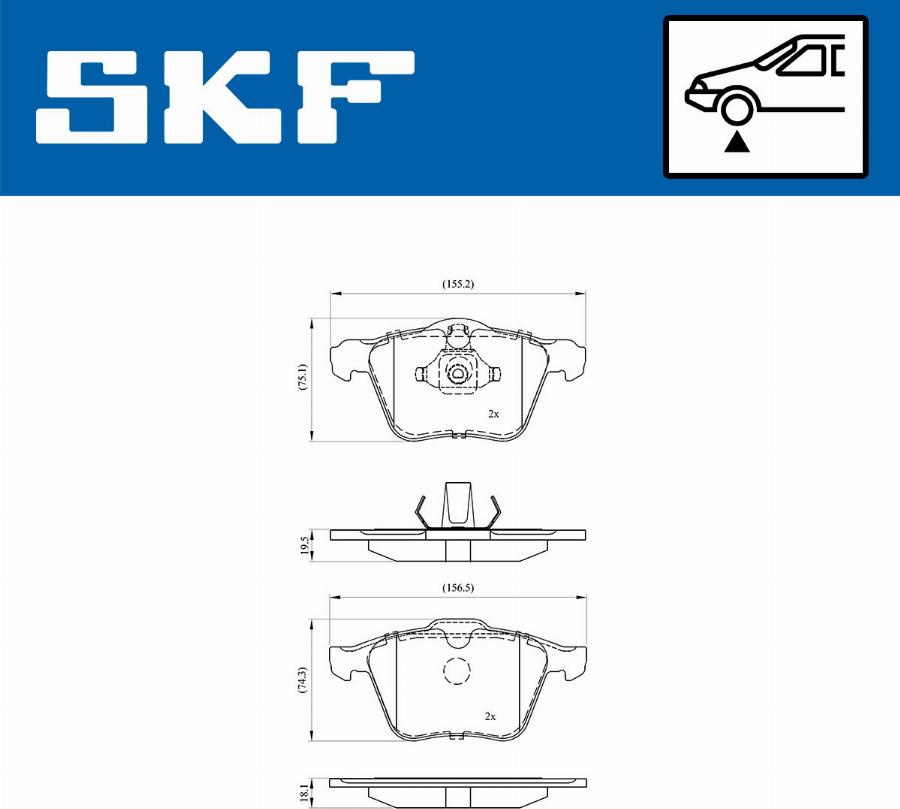 SKF VKBP 80224 - Sada brzdových platničiek kotúčovej brzdy parts5.com