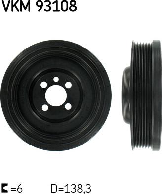 SKF VKM 93108 - Hihnapyörä, kampiakseli parts5.com