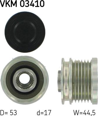 SKF VKM 03410 - Szíjtárcsa, generátor parts5.com