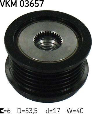 SKF VKM 03657 - Pulley, alternator, freewheel clutch parts5.com