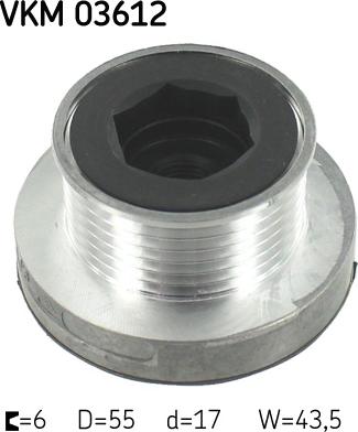 SKF VKM 03612 - Szíjtárcsa, generátor parts5.com