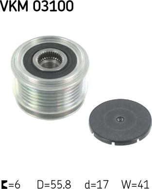 SKF VKM 03100 - Szíjtárcsa, generátor parts5.com