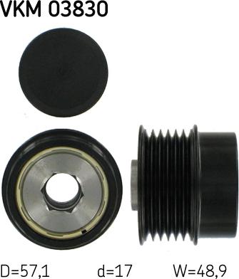 SKF VKM 03830 - Szíjtárcsa, generátor parts5.com