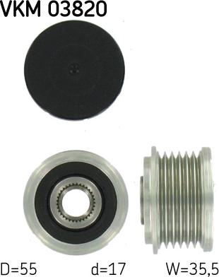 SKF VKM 03820 - Alternatör kasnağı parts5.com