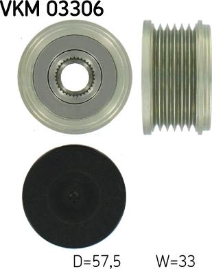 SKF VKM 03306 - Alternatör kasnağı parts5.com