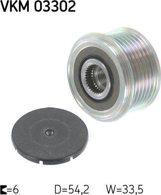 SKF VKM 03302 - Pulley, alternator, freewheel clutch parts5.com