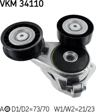 SKF VKM 34110 - Vratná / vodiaca kladka rebrovaného klinového remeňa parts5.com