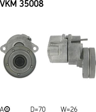 SKF VKM 35008 - Szíjtárcsa / vezetőgörgő, hosszbordás szíj parts5.com