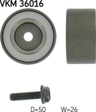 SKF VKM 36016 - Saptırma / Kılavuz makarası, Kanallı V-kayışı parts5.com