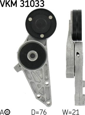 SKF VKM 31033 - Umlenk / Führungsrolle, Keilrippenriemen parts5.com