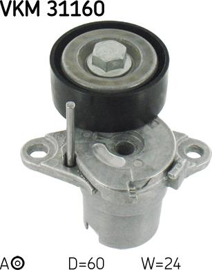 SKF VKM 31160 - Vratná / vodiaca kladka rebrovaného klinového remeňa parts5.com