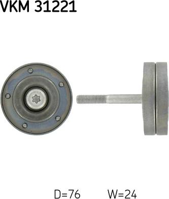 SKF VKM 31221 - Rola ghidare / conducere, curea transmisie parts5.com