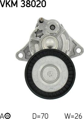 SKF VKM 38020 - Vratná / vodiaca kladka rebrovaného klinového remeňa parts5.com