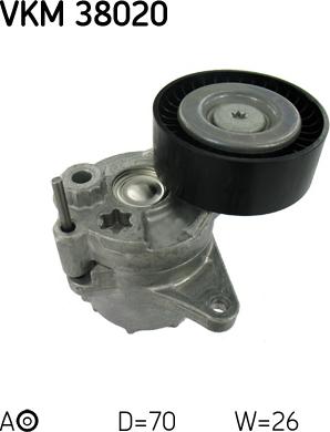 SKF VKM 38020 - Vratná / vodiaca kladka rebrovaného klinového remeňa parts5.com