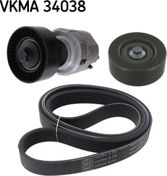 SKF VKMA 34038 - Jeu de courroies trapézoïdales à nervures parts5.com