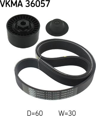 SKF VKMA 36057 - Kanallı V kayışı seti parts5.com