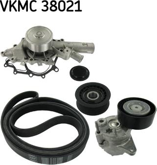 SKF VKMC 38021 - Water Pump + V-Ribbed Belt Set parts5.com