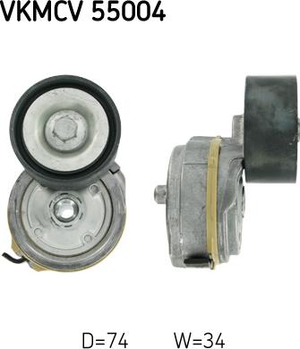 SKF VKMCV 55004 - Saptırma / Kılavuz makarası, Kanallı V-kayışı parts5.com