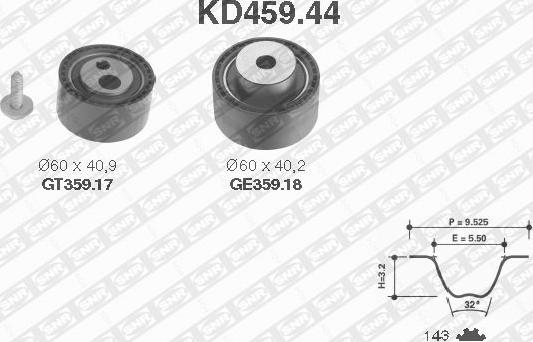 SNR KD459.44 - Triger kayışı seti parts5.com