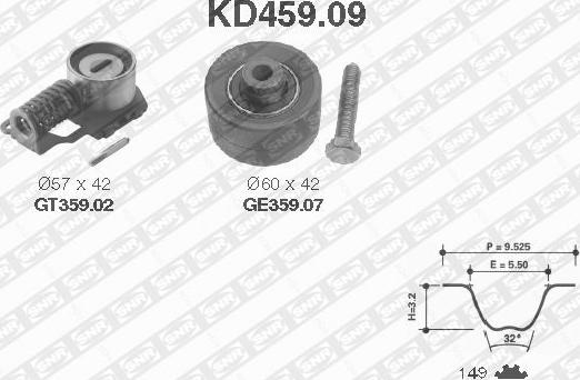 SNR KD459.09 - Zestaw paska rozrządu parts5.com