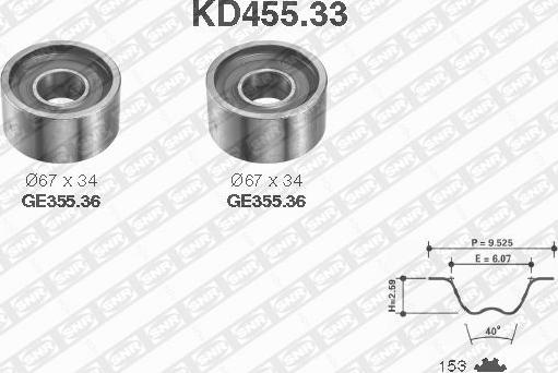 SNR KD455.33 - Juego de correas dentadas parts5.com