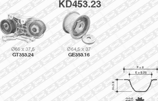 SNR KD453.23 - Juego de correas dentadas parts5.com