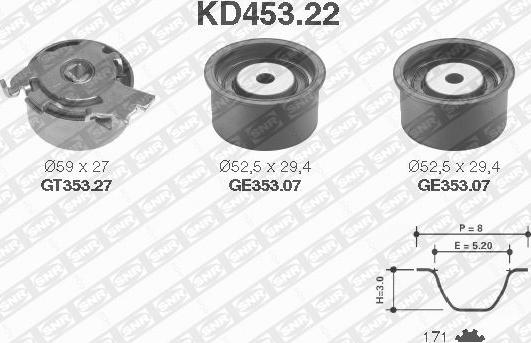 SNR KD453.22 - Set curea de distributie parts5.com