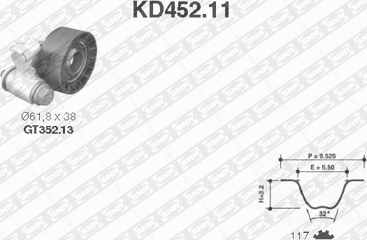 SNR KD452.11 - Комплект ремня ГРМ parts5.com